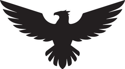 eagle silhouette vector logo emblem with wings and tail spread