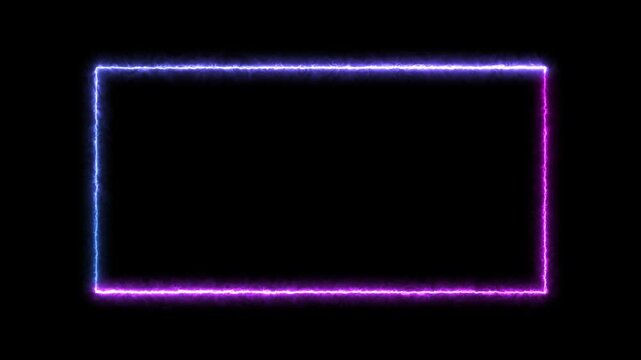 purple Pink Neon fire circle on black background