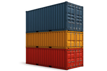 Fototapeta premium Stacked shipping containers showcase global trade, logistics, and efficient cargo transport solutions for industry success