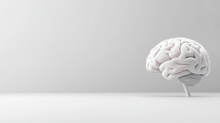 Abstract representation of a human brain on a minimalist background