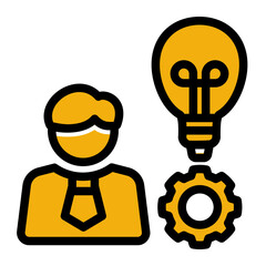 Creative Capacity Skills Development icon from the Personal Growth icon collection (Glyph Color Lineal Style)