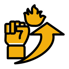 Enthusiastic Determination Energy icon from the Personal Growth icon collection (Glyph Color Lineal Style)