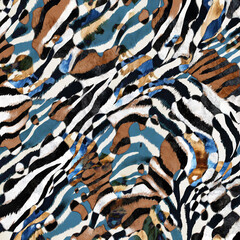 Mixed zebra and leopard texture.