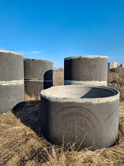 Reinforced concrete rings of different diameters for the construction of wells