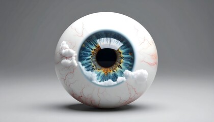 Cloudy eye lens symbolizes vision impairment and health concerns for medical needs.
