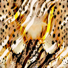 Mixed zebra and leopard texture.