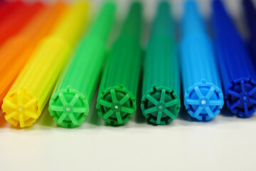 New colored plastic felt-tip pens