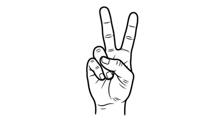 Hand gesture showing the sign of peace