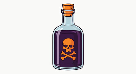 Poison bottle with skull and crossbones