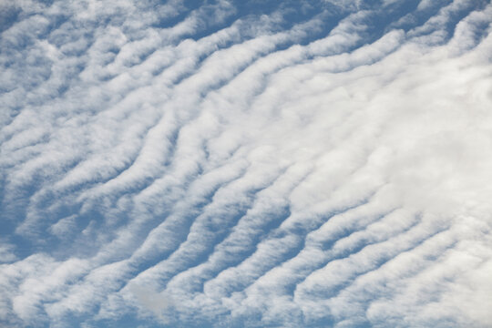 Undulatus clouds and light blue sky