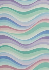 Pastel Colored Wavy Stripes Pattern with Soft Tones and Visual Harmony