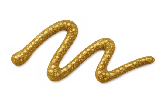 Mustard sauce zigzag line squirting, culinary condiment for food, isolated on transparent background