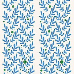 Pattern with blue branches. Ornament for gift wrapping paper, fabric, clothes, textile, surface textures, scrapbook