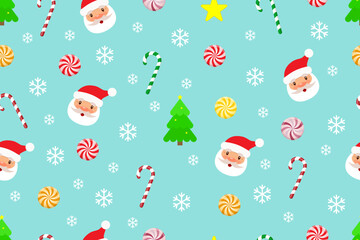 Christmas seamless pattern retro style