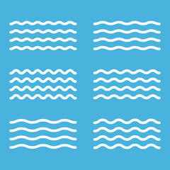 Set of line waves vector icon