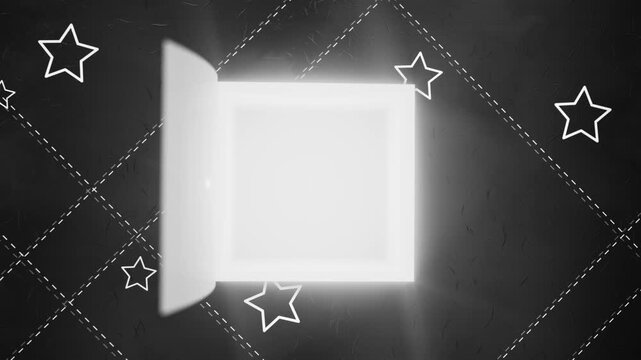 Advent calendar door with silver number 10 on black background with minimalistic and simple decoration &ndash; mask for the door included