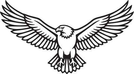 Fototapeta premium Eagle Spreading Wings Bird of Prey Graphic Vector Design
