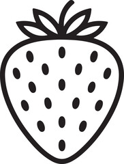 Strawberry Outline Vector Icon Fresh Fruit Symbol Healthy Food Design