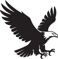 Bald Eagle Silhouette Icon Vector Illustration Bird Of Prey Symbol