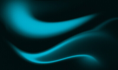 Abstract flowing waves of vibrant turquoise light against a dark background