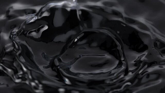 Super Slow Motion Shot of a Swirling Dark Liquid in a Circular Shape at 1000fps.