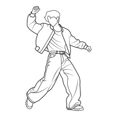vector illustration man with baggy jeans