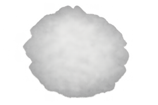White cotton wool or fluffy snow pile creating a soft texture element on transparent background