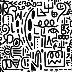 Doodle abstract ethnic pattern. tribal seamless pattern .illustration.