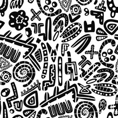 Doodle abstract ethnic pattern. tribal seamless pattern .illustration.