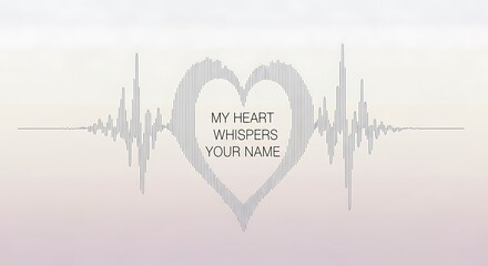 Heartbeat Rhythm with Romantic Quote and Subtle Gradient Background.