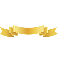 Golden Ribbon Banner Award Ribbon Decorative Element Isolated On Transparent Background