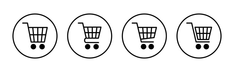 Shopping icon vector. Shopping cart sign and symbol. Trolley icon