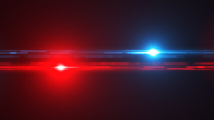 Red and blue light rays background