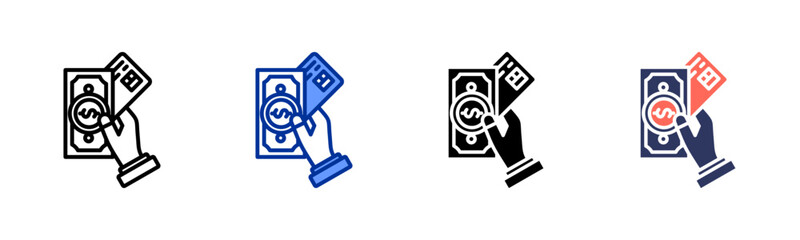 Debit Transaction icon sheet multiple style collection