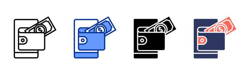 Digital Wallet icon sheet multiple style collection