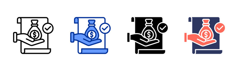 Loan Approval icon sheet multiple style collection