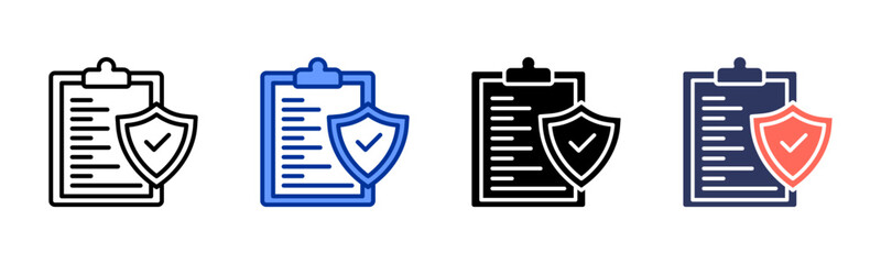 Insurance Policy icon sheet multiple style collection