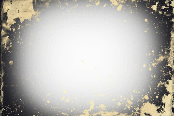 aged photo vignette template overlay with cracks, surface damage, grain, dirt and scratches with transparent background.