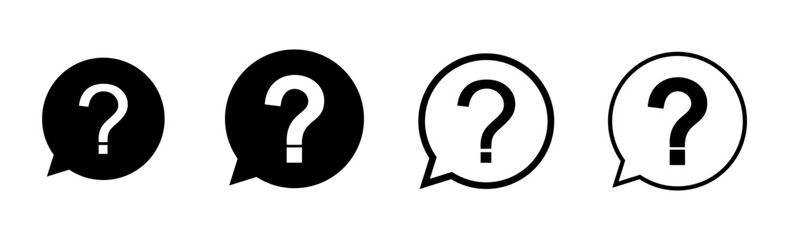 Question icon set. question mark icon vector.