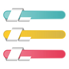 Modern Gradient Infographic Bars Template with Three Color Labels and White Paper Ribbons, Editable Vector Design for Business Presentation, Education, Marketing, and Data Visualization