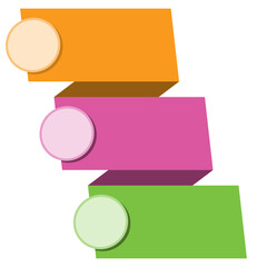 Colorful Step Infographic Banner with Three Gradient Sections and Round Circles, Editable Vector Template for Business Presentation, Education, Marketing, and Process Visualization