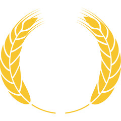 Golden Wheat Wreath Symbol With Transparent Background Representing Agriculture Harvest Success And Achievement Isolated On White