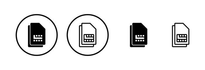 Sim card icon logo design. dual sim card sign and symbol