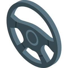 Gray Steering Wheel With Transparent Background Isolated Object