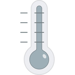 Gray Thermometer With Transparent Background Showing Temperature Measurement With Vertical Scale And Horizontal Markings Representing Degrees Celsius Or Fahrenheit Isolated On White