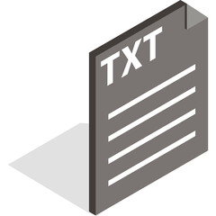 Gray Txt Document Icon With Lines And Shadow On Transparent Background Simple Flat Design Digital File Symbol