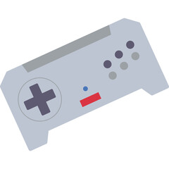Gray Video Game Controller With Purple D Pad And Red Buttons On A Transparent Background With Subtle Shadows And Highlights Showing A Digital Interface Element