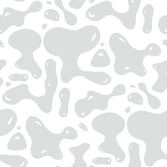 Vector seamless pattern with abstract organic fluid shapes. Modern minimal background texture with flowing blob forms, liquid elements. Gray design for textile, wallpaper, decor, print, wrap, fabric