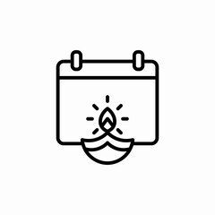 calendar candle icon sign vector