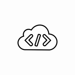 cloud code icon sign vector